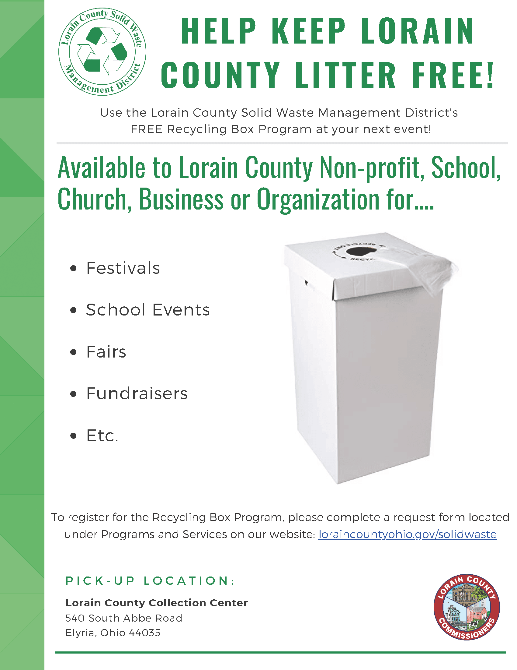 Recycling Box Program Flyer