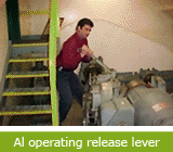 Al operating the release lever